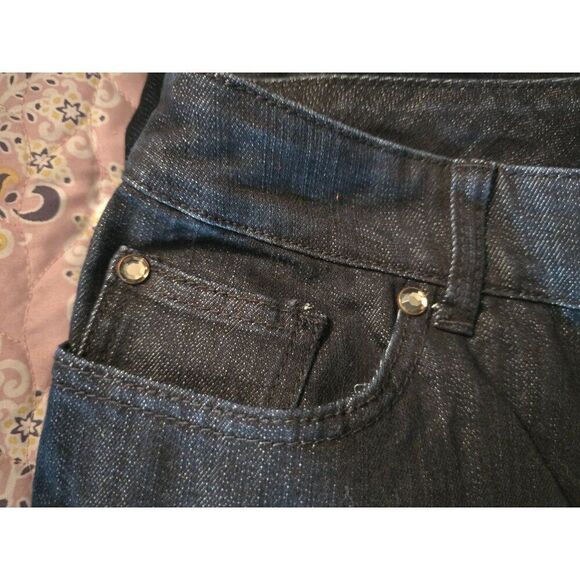 Chicos Modern Fit Straight Leg Dark Wash Embellished Pocket Jeans Size 2 Short - Picture 11 of 13